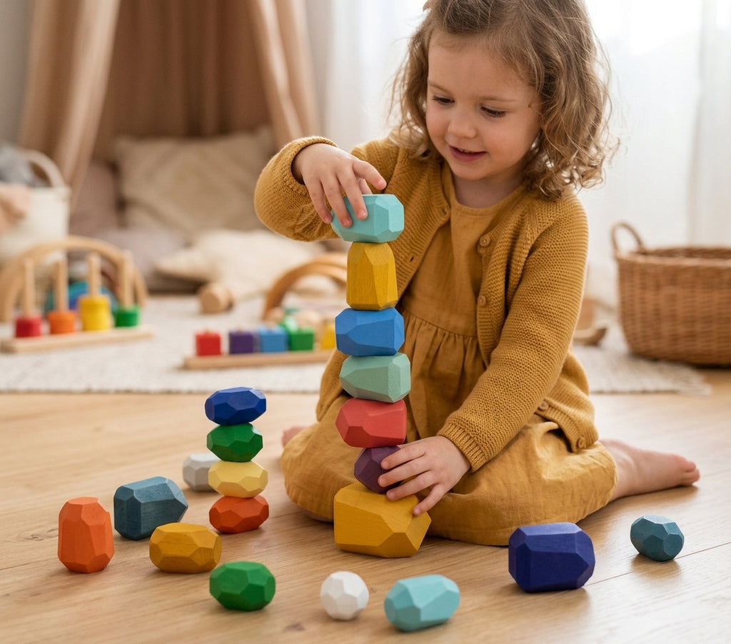 Montessori Wooden Stones (21 Pieces)