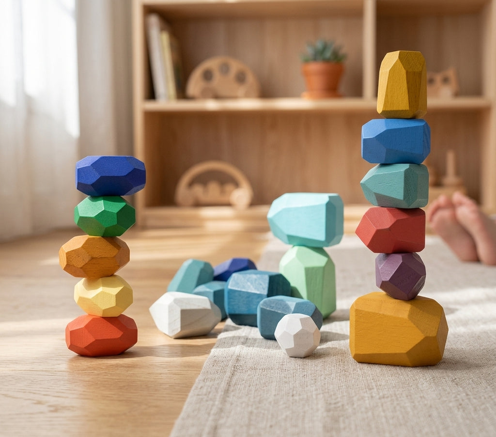 Montessori Wooden Stones (21 Pieces)